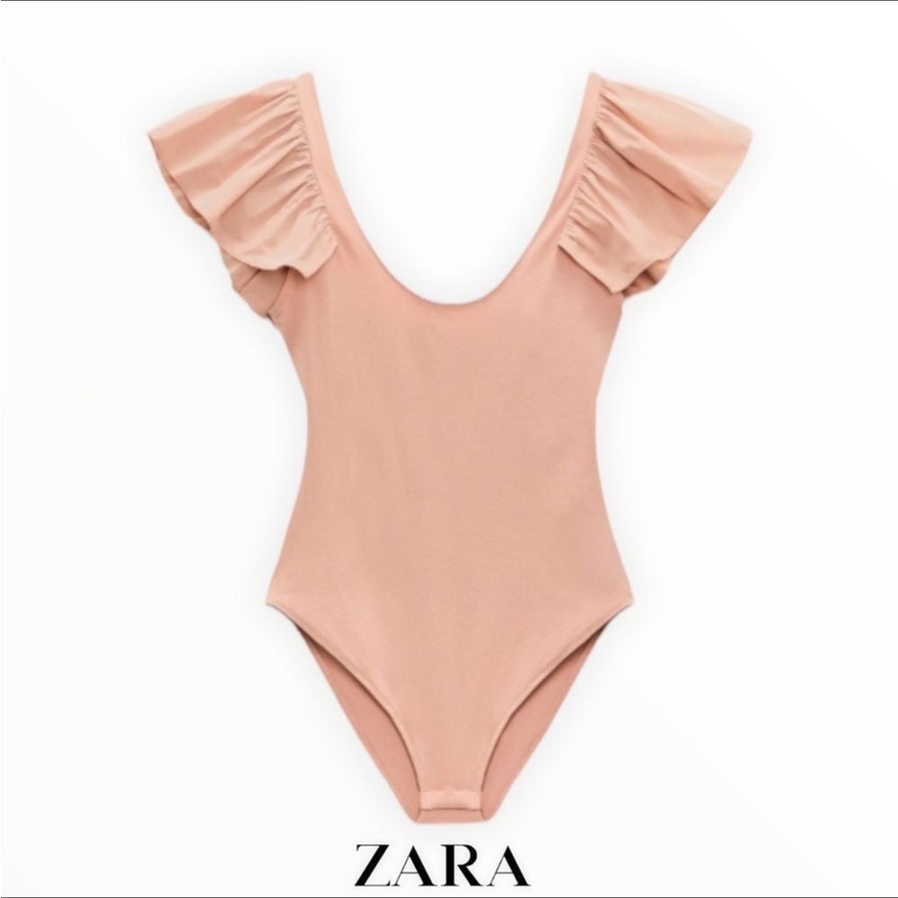 Zara Poplin Puffy Sleeve Bodysuit